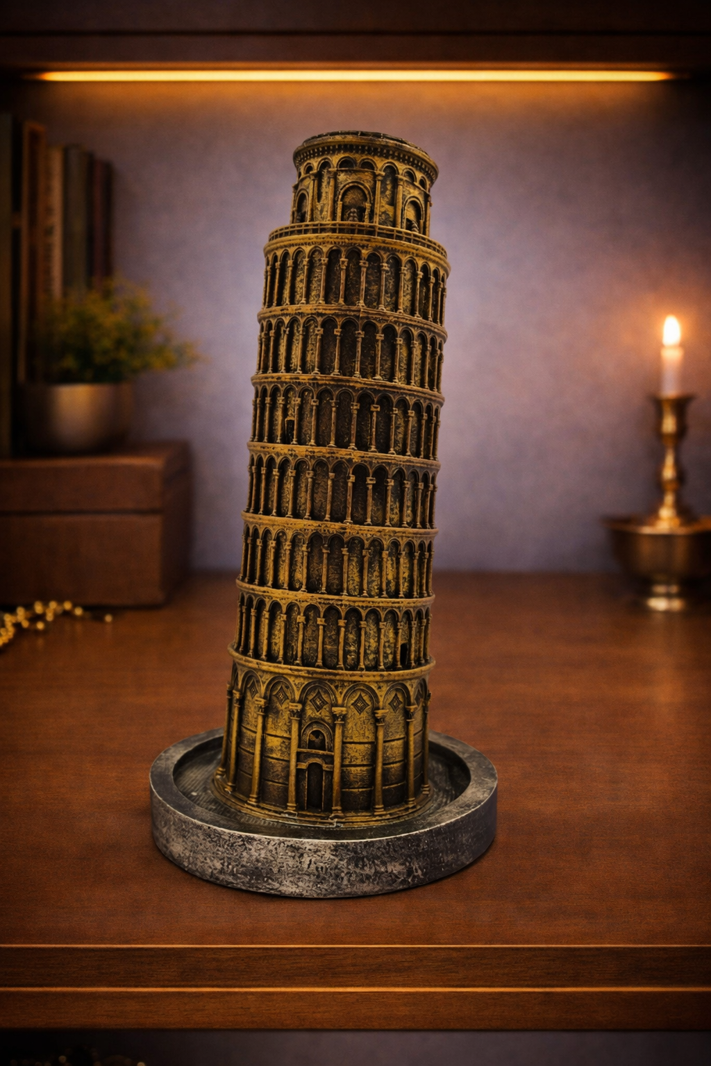 Leaning Tower | Showpiece | Travel Decor | Golden