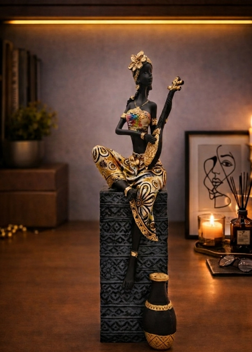 Girl with Guitar | Figurine | Artistic Decor | Left