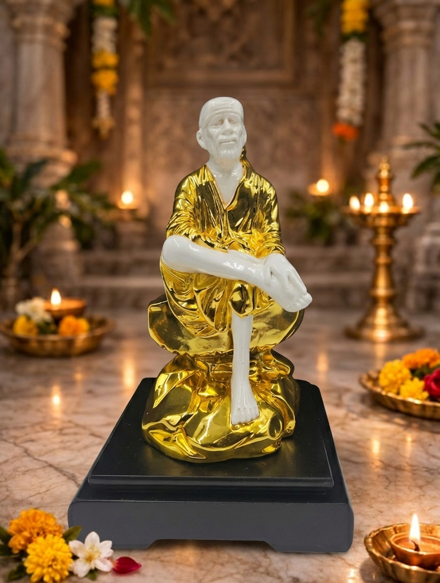 Sai Baba | Idol | Spiritual Decor | Golden