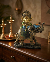 Ganesha on Elephant Face | Idol | Spiritual Decor | Right