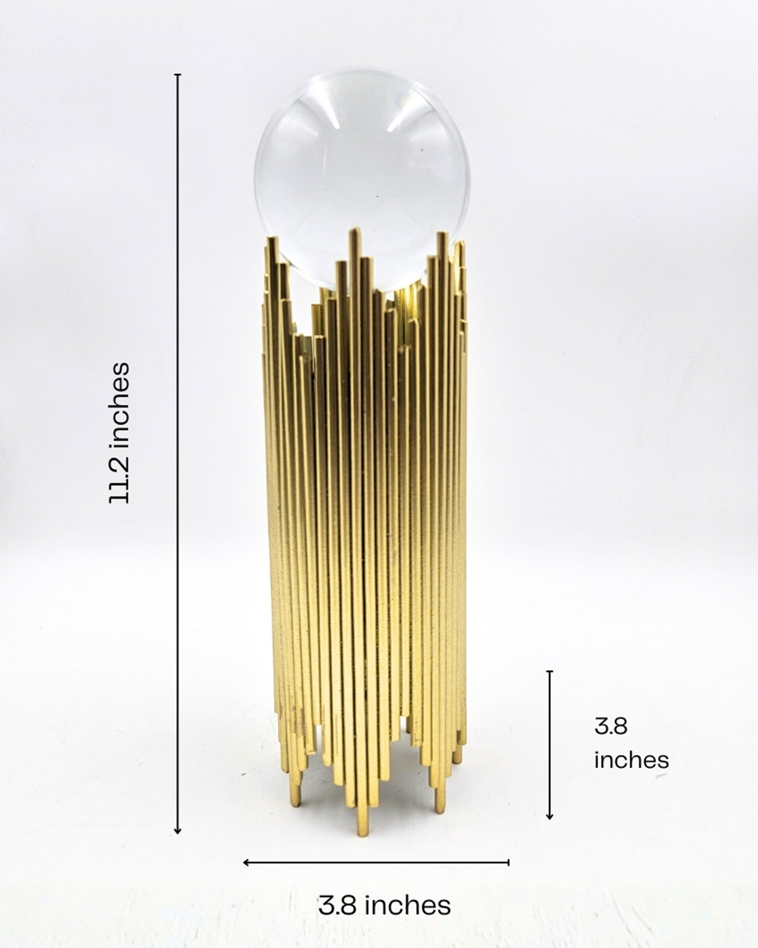 Crystal Ball Mesh | Showpiece | Feng Shui Decor | Gold Stand