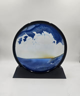 Moving Sand Art Picture in Motion – Round Glass 3D Deep Sea Landscape, Dynamic Flowing Sand Art, Relaxing Desktop & Table Decor