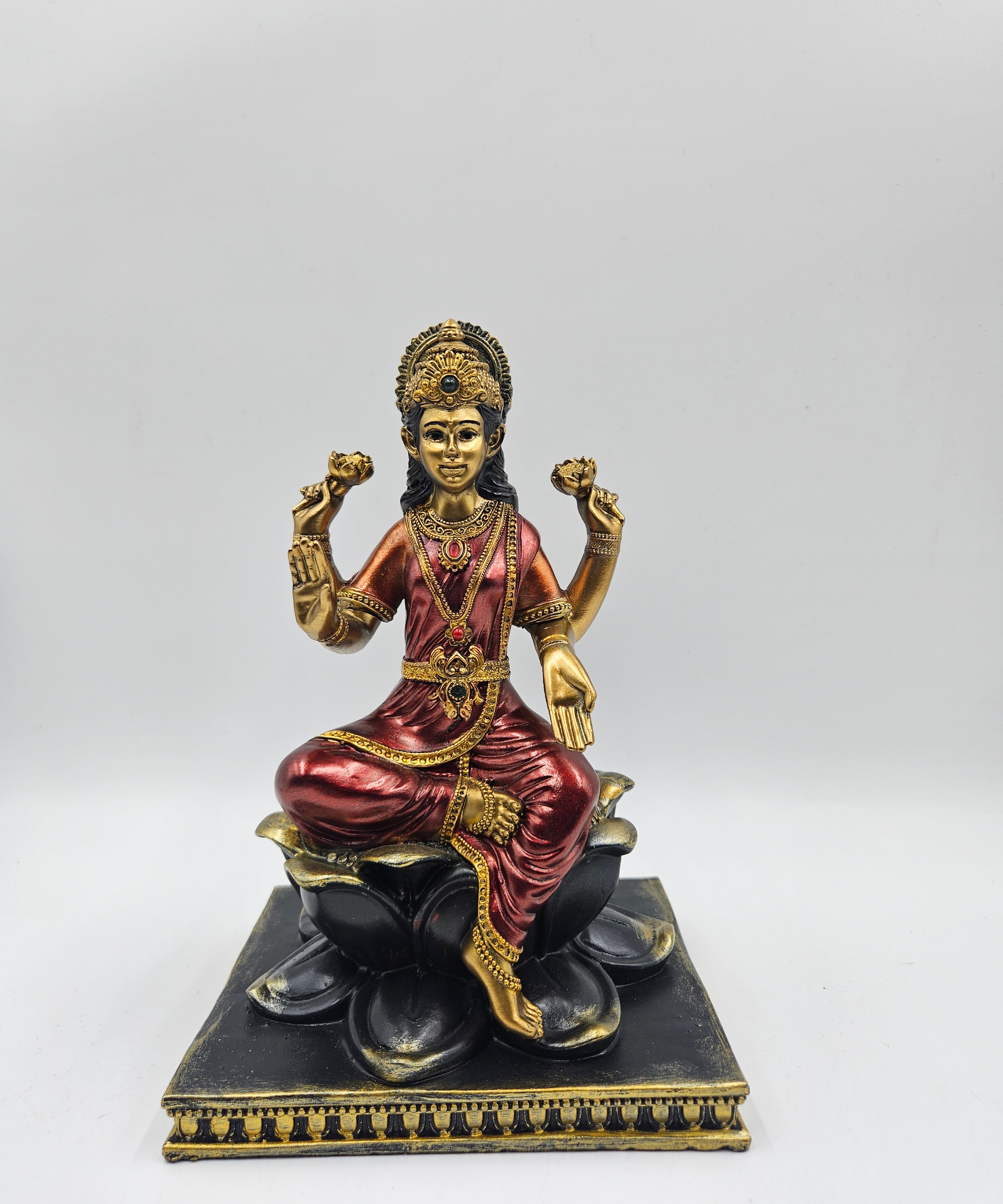 Goddess Lakshmi Idol Sitting on Lotus