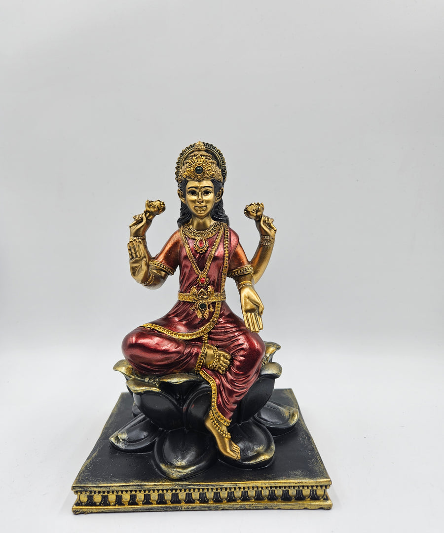 Goddess Lakshmi Idol Sitting on Lotus