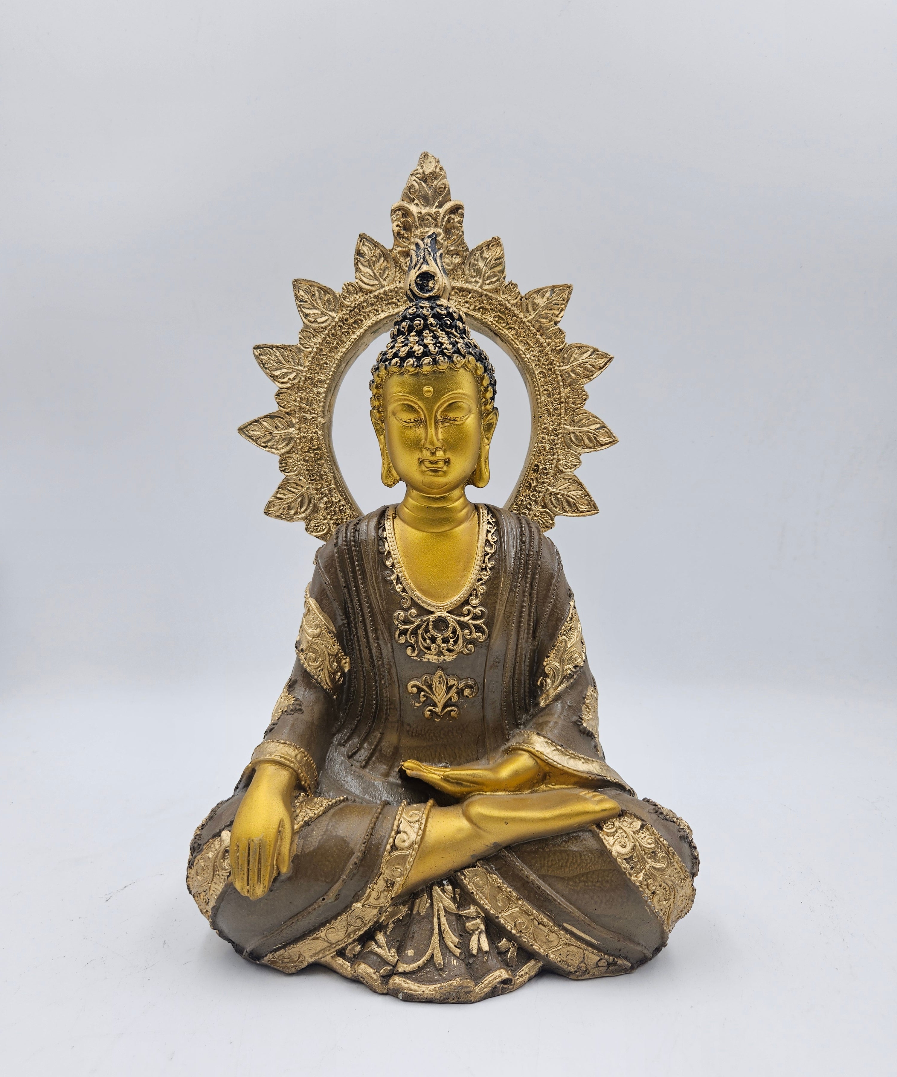 Buddha with Chakra | Statue | Spiritual Decor | Golden