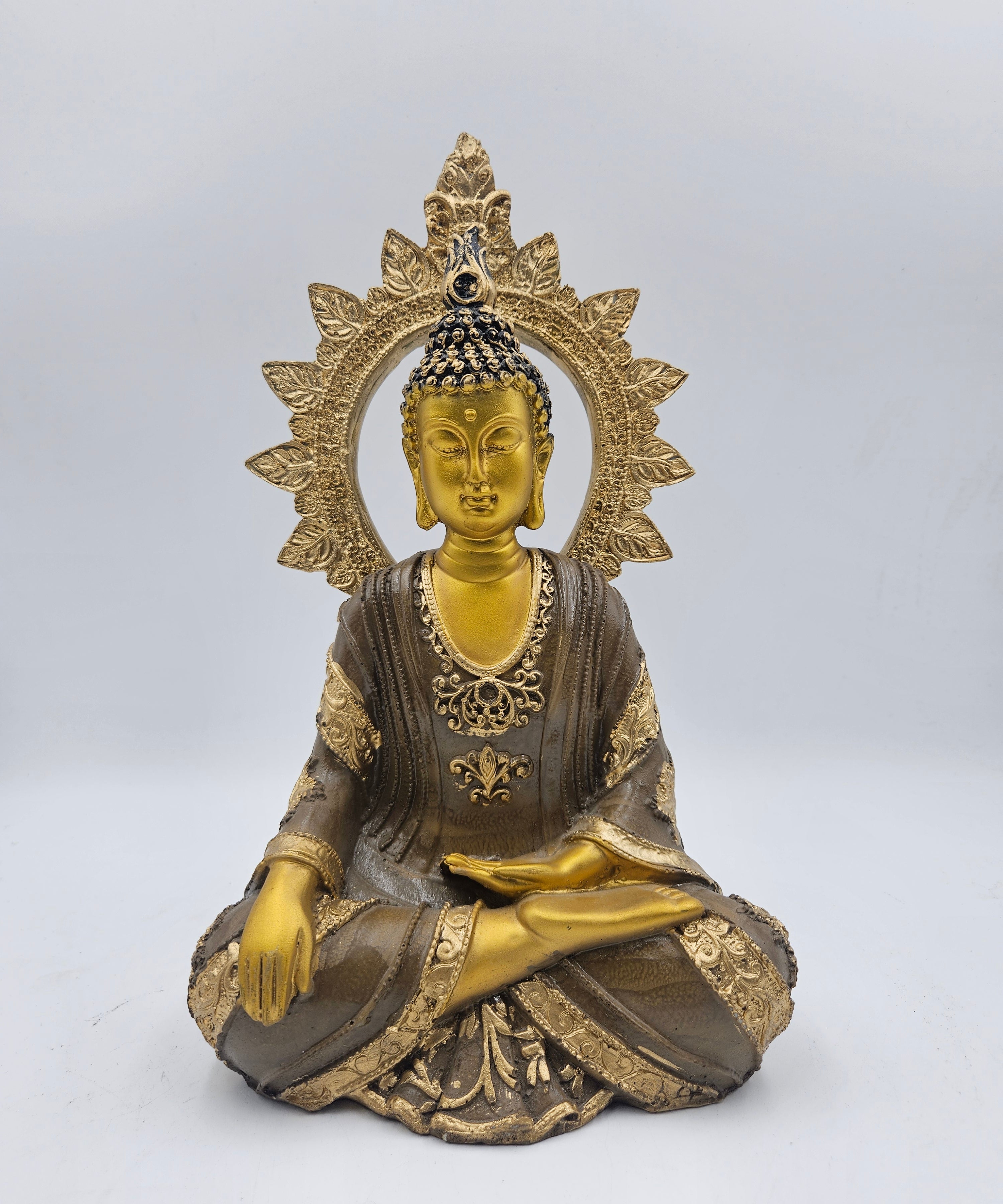 Buddha with Chakra | Statue | Spiritual Decor | Golden