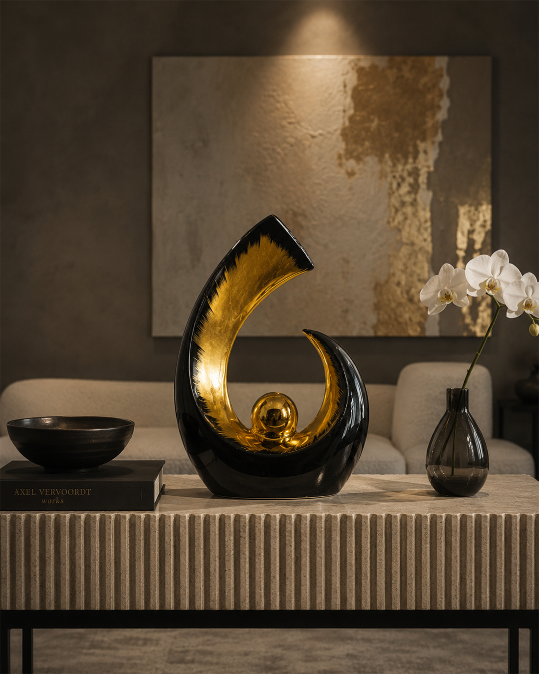 Infinity Crescent | Sculpture | Modern Decor | Black