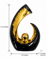 Infinity Crescent | Sculpture | Modern Decor | Black