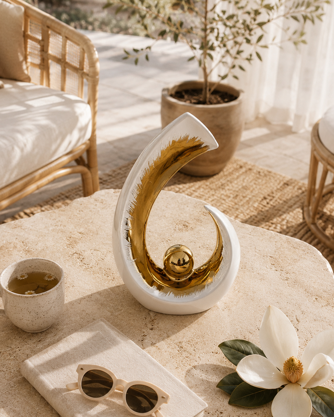 Infinity Crescent | Sculpture | Modern Decor | White