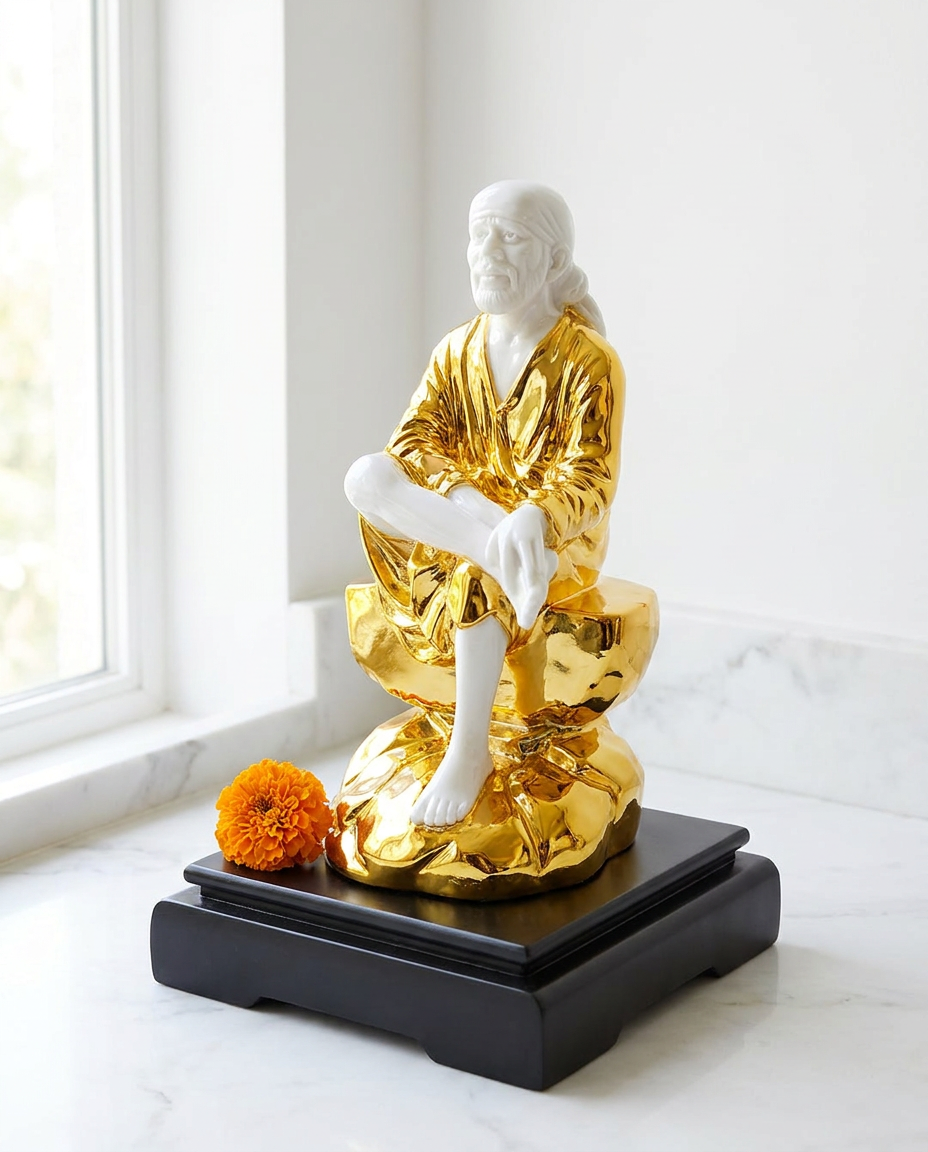 Sai Baba | Idol | Spiritual Decor | Golden