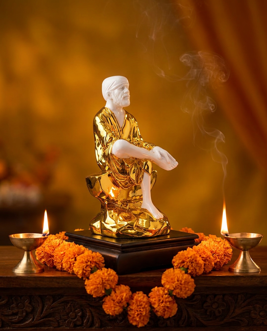 Sai Baba | Idol | Spiritual Decor | Golden