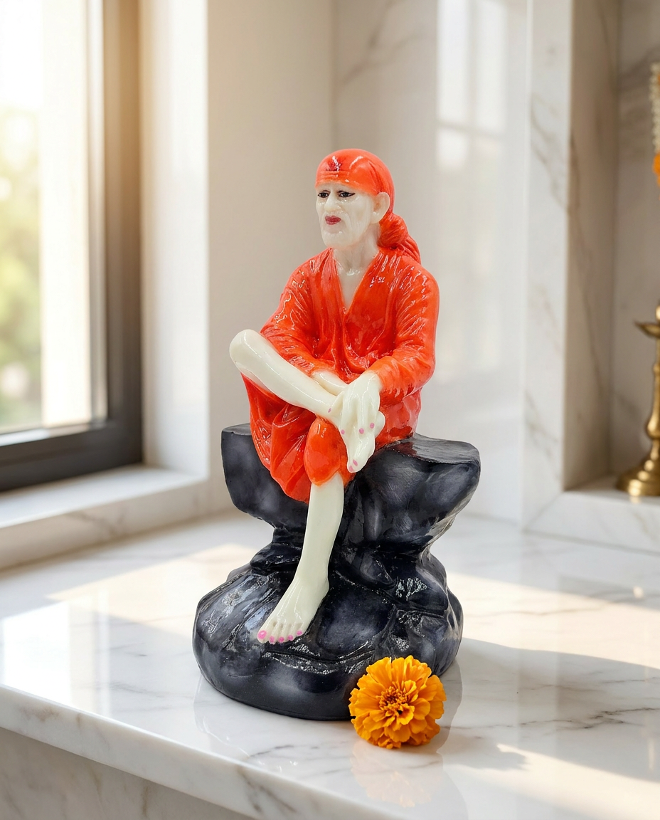 Sai Baba | Idol | Spiritual Decor | Orange