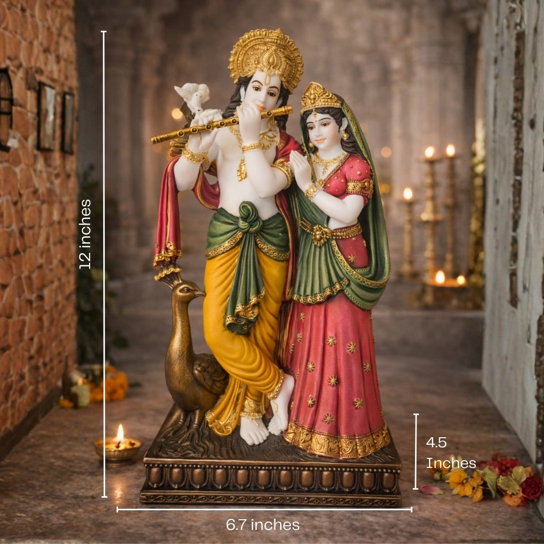 Radha Krishna | Idol Set | Spiritual Decor | Multicolor