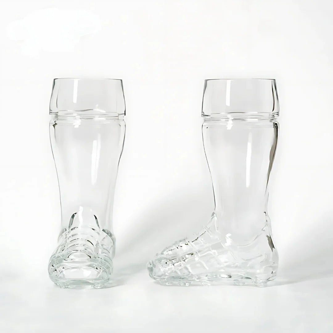 Football Boot Shaped Beer Glass Set of 2 | 370ml Each | Premium Beer Glasses for Home Bar, Parties & Sports Fans