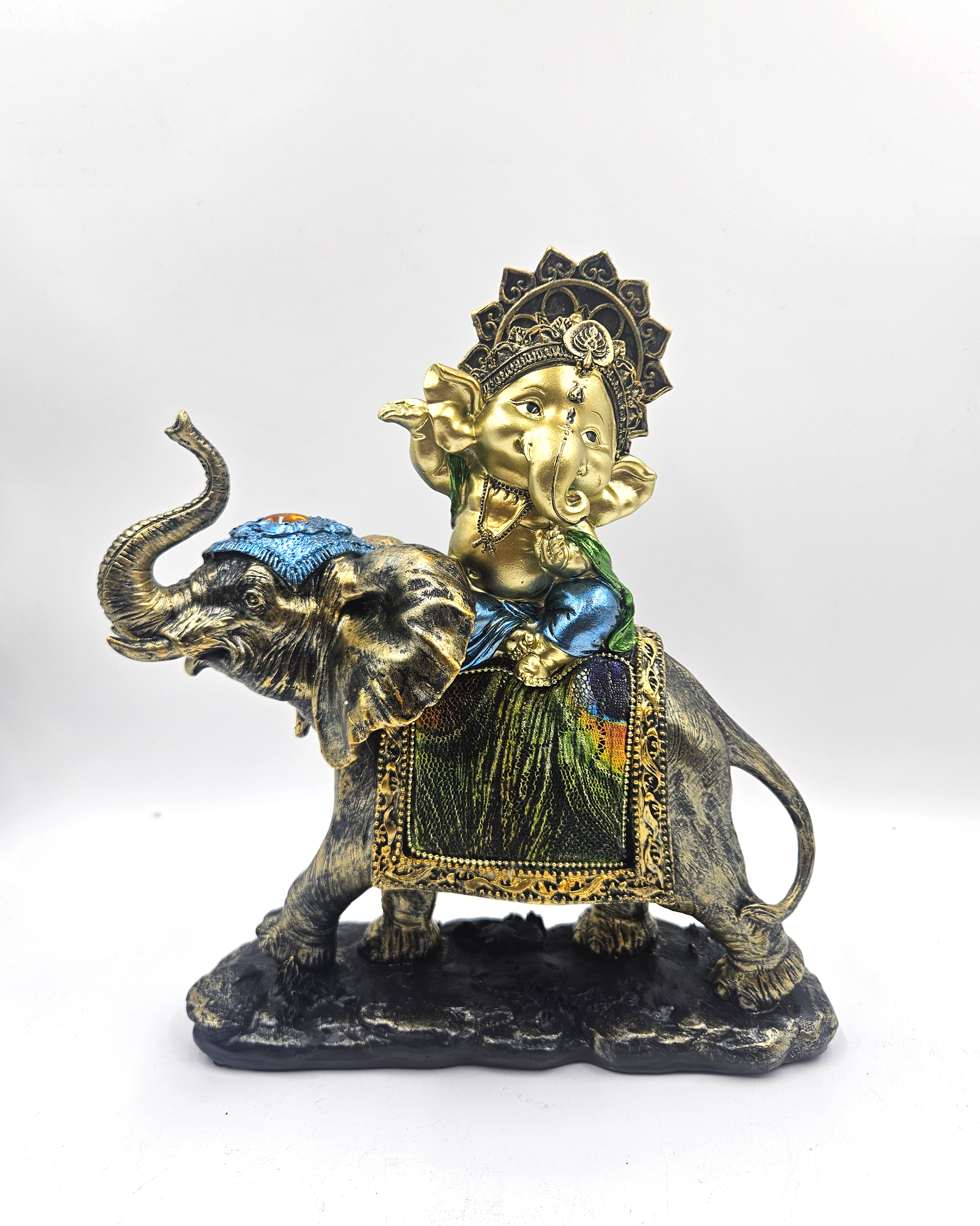 Ganesha on Elephant Face | Idol | Spiritual Decor | Left