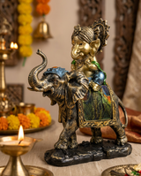Ganesha on Elephant Face | Idol | Spiritual Decor | Left