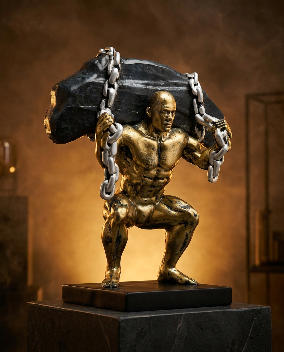 Man Squat Position | Figurine | Fitness Decor | Classic