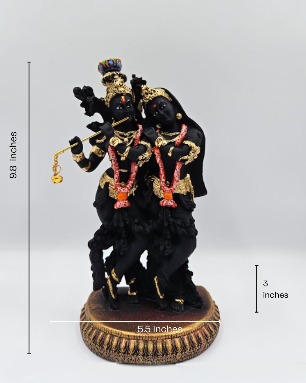 Radha Krishna | Idol | Spiritual Decor | Black