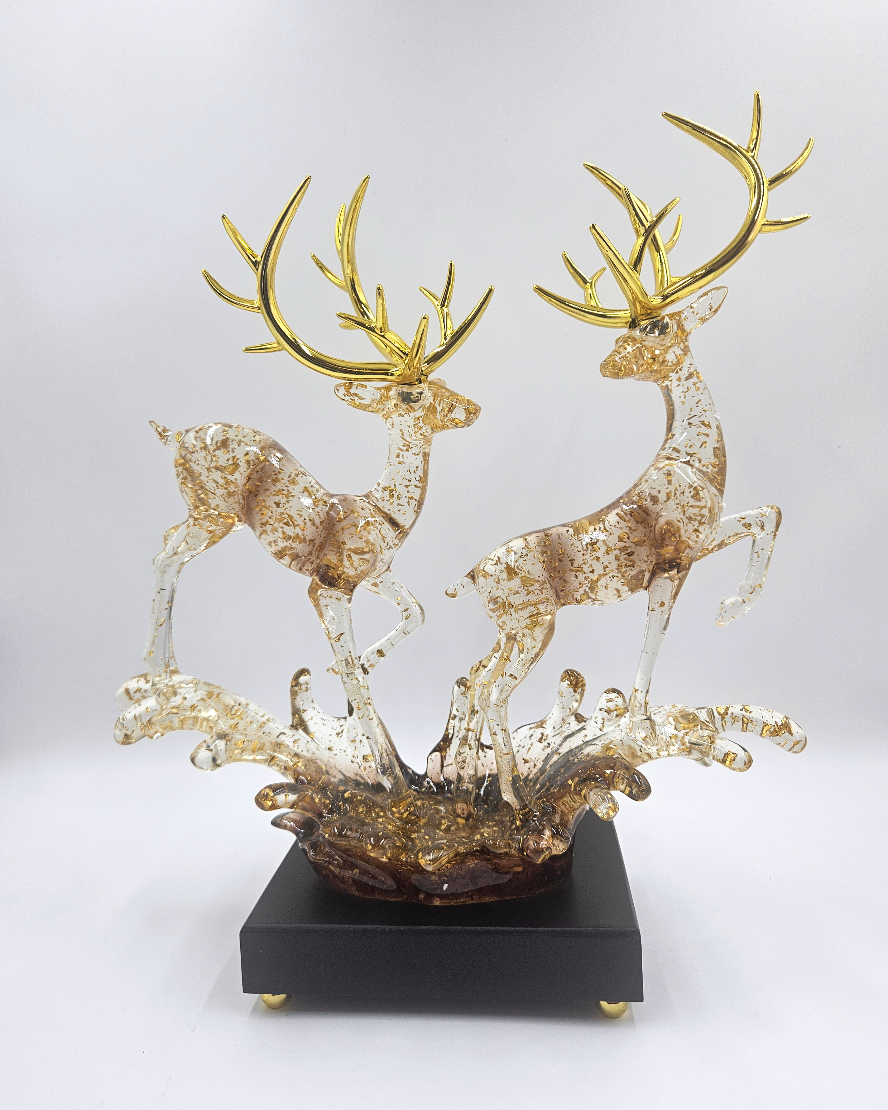 Luxury Crystal Deer Pair Figurines | Premium Home & Office Decor | Symbol of Grace, Harmony & Prosperity