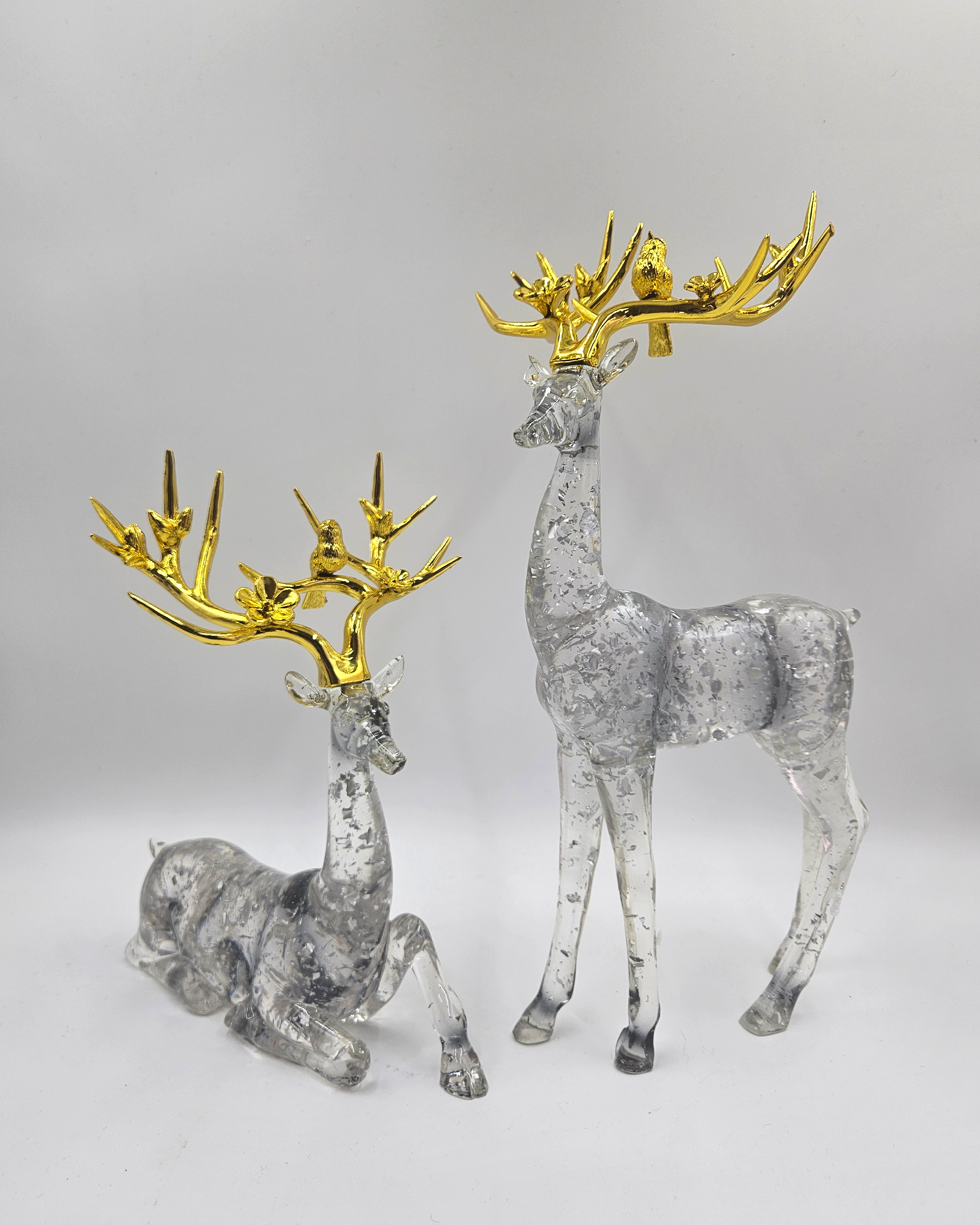 Crystal Deer Pair Large | Figurine | Home Decor | Premium