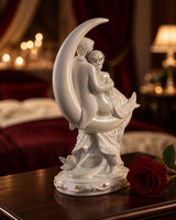 Couple Sitting on Moon | Showpiece | Romantic Decor | White