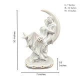 Couple Sitting on Moon | Showpiece | Romantic Decor | White