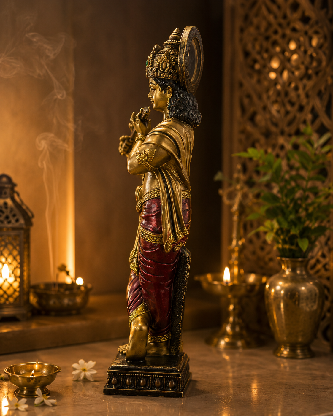 Krishna | Idol | Spiritual Decor | Golden