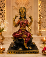 Maa Lakshmi | Idol | Spiritual Decor | Golden Red