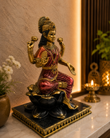 Maa Lakshmi | Idol | Spiritual Decor | Golden Red