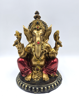 Ganesha | Idol | Spiritual Decor | Golden Red