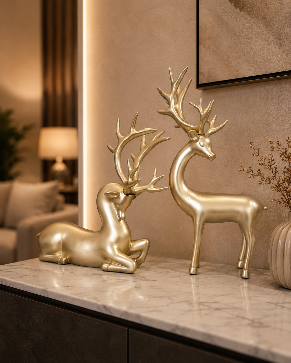 Crystal Deer Pair | Figurine | Home Decor | Set