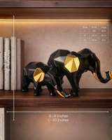 Elephant Pair | Figurine | Home Decor | Black Gold
