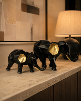 Elephant Pair | Figurine | Home Decor | Black Gold