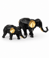 Elephant Pair | Figurine | Home Decor | Black Gold