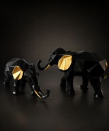 Elephant Pair | Figurine | Home Decor | Black Gold