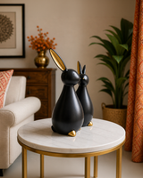 Rabbit Pair | Showpiece | Home Decor Accent | Black