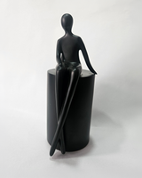 Man Sitting | Figurine | Modern Decor | Black