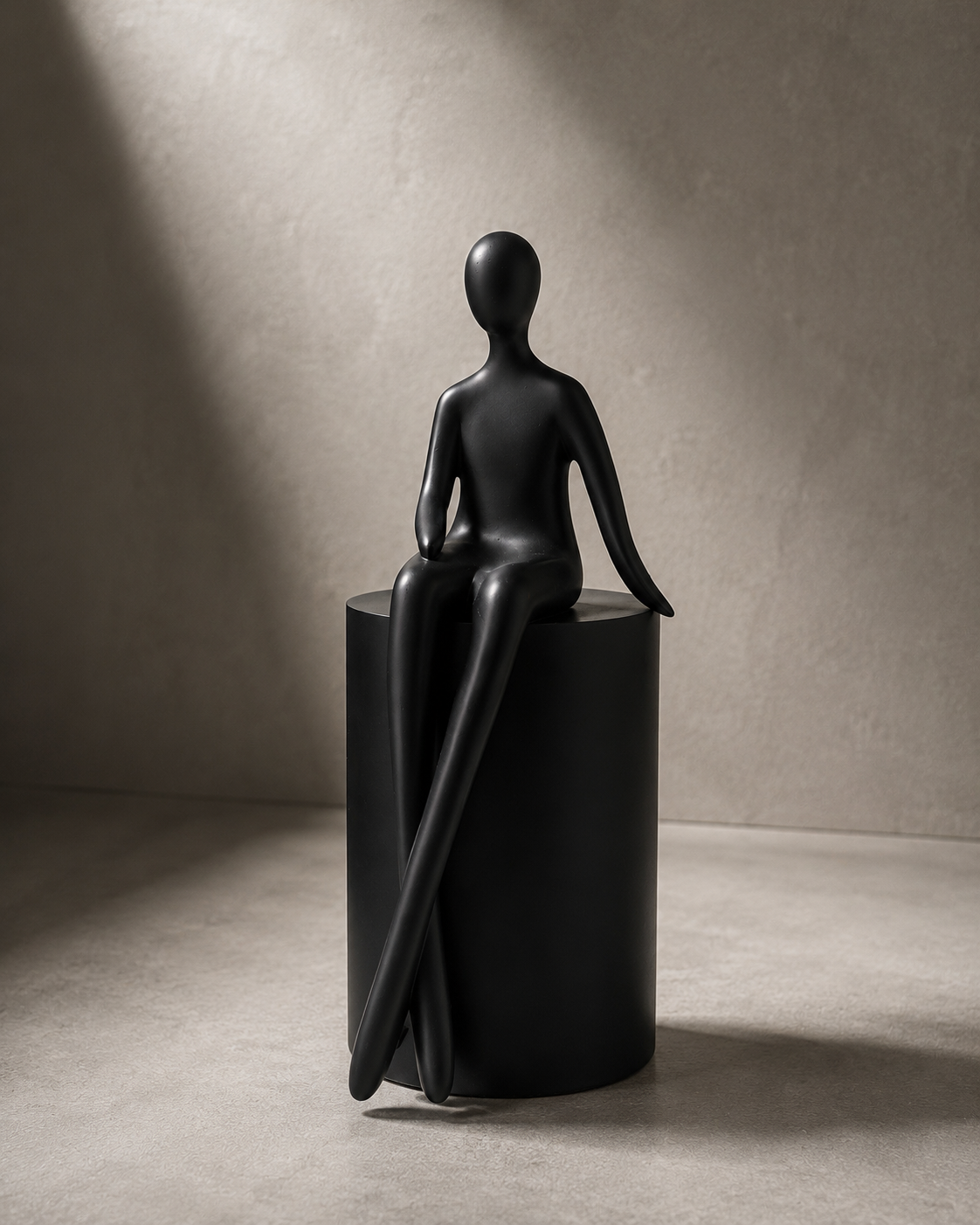 Man Sitting | Figurine | Modern Decor | Black