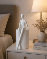 Man Sitting | Figurine | Modern Decor | White