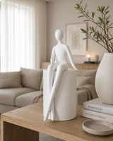 Man Sitting | Figurine | Modern Decor | White