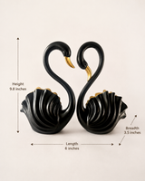 Eternal Swan Duo Home Decor | Figurine | Black
