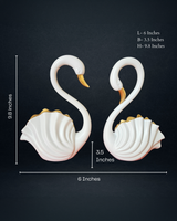 Swan Pair | Figurine | Elegant Decor | White