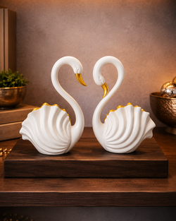 Eternal Swan Duo Home Decor | Figurine| White
