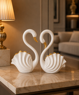 Swan Pair | Figurine | Elegant Decor | White