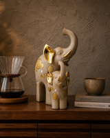 Elephant Pair | Figurine | Vastu Home Decor | Beige White