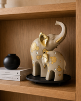 Elephant Pair | Figurine | Vastu Home Decor | Beige White