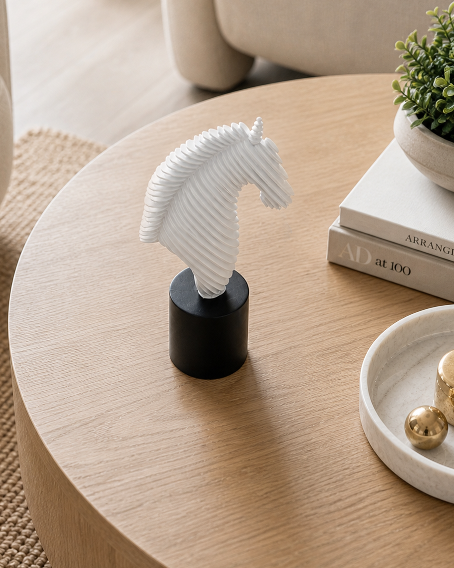 Half Horse Face | Wall Art | Luxury Decor | White