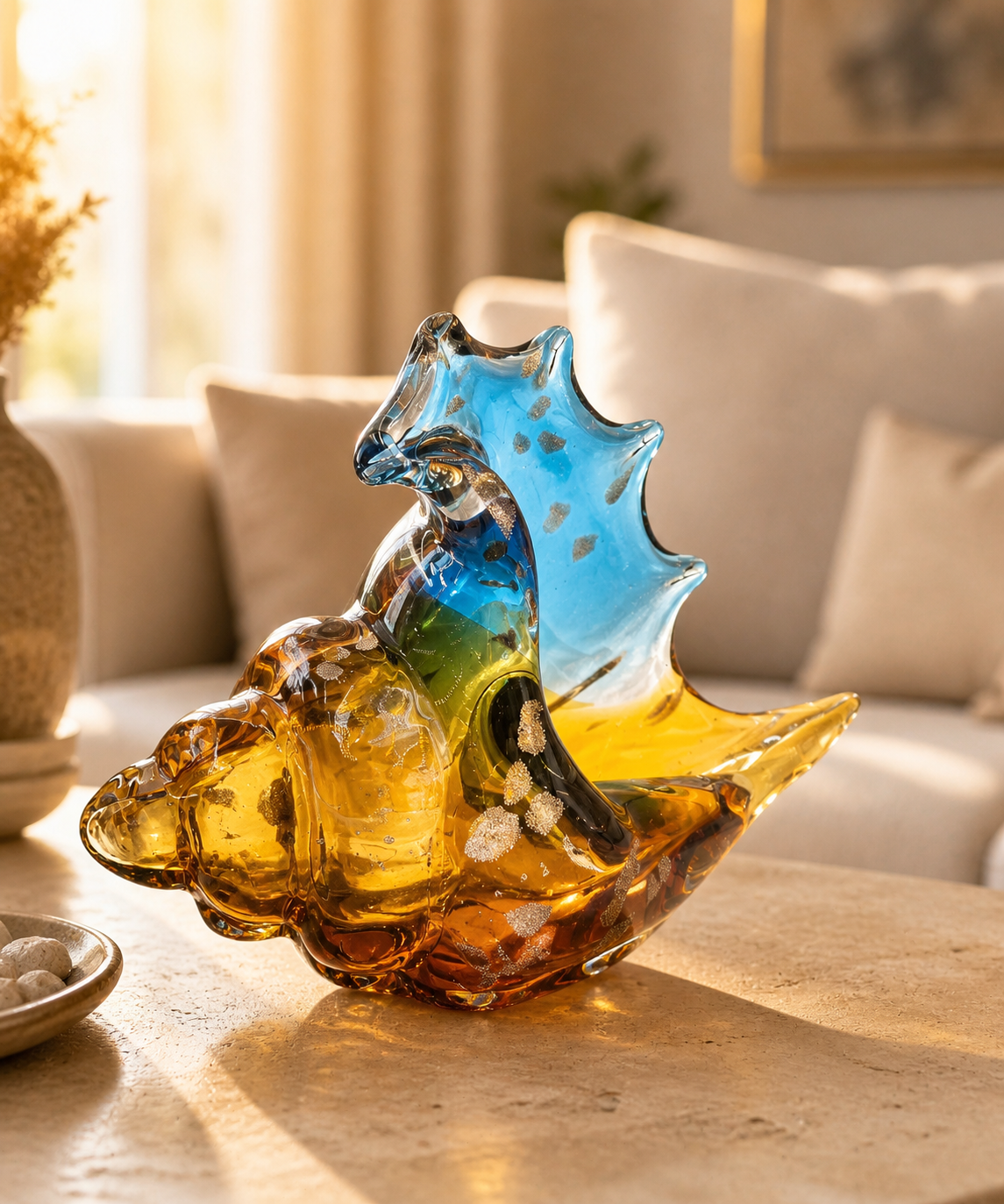 Crystal Shankh | Showpiece | Spiritual Decor | Multicolor