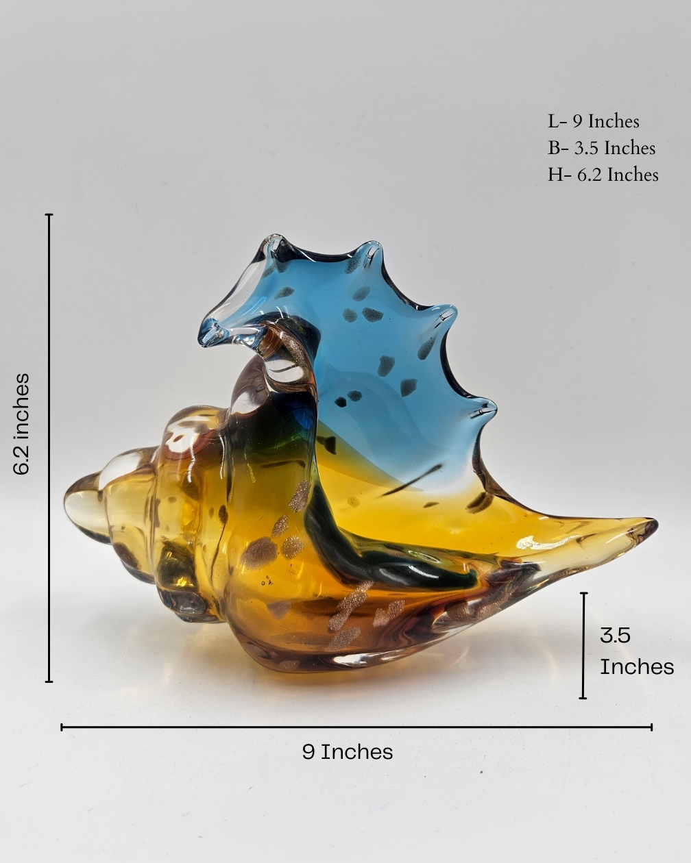 Crystal Shankh | Showpiece | Spiritual Decor | Multicolor