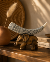 Elephant with Tusks | Statue | Traditional Decor | Premium